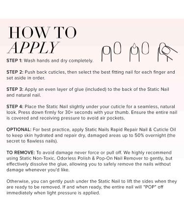 Static Nails Reusable Pop-On Manicure Set - Vanilla Clouds Round | Non-Damaging Glue-On False Nails with Static Nail Glue | Nail Set Fake Acrylic Press On Nails - Buy Online on SooperMarket.com