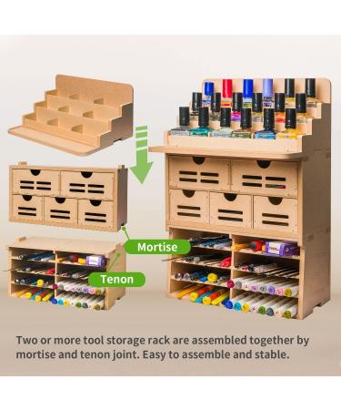 Bucasso Wooden Model Kit Tool Storage Rack  Wooden Paint Rack with MDF Material  Model Tool Kit Organizer  Paint Organizer  Craft Supplies Storage  Brush/Tool Holder for Tamiya Gundam Tools  GK2 - Buy Online on SooperMarket.com