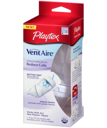 Playtex VentAire Advanced Wide Bottle  6 Ounce Colors May Vary (Discontinued by Manufacturer)