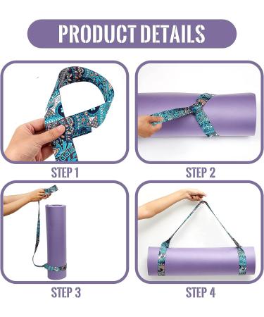 5 Pcs Adjustable Yoga Mat Strap and Carrier - Thick Stretching Strap for Carrying Mat - 5 Styles Yoga Mat Sling for Men and Women - Buy Online on SooperMarket.com