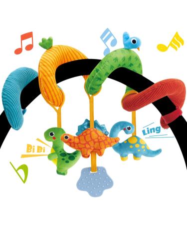 CAntress chain baby toy from 3 months for baby seat stroller activity play spiral baby activity spiral to feel and grab baby toys for bed playpen car seat toddler from 0+ multi -colored