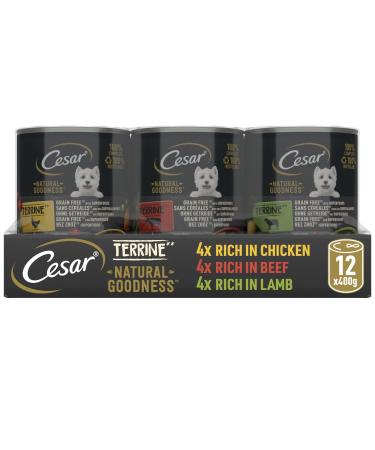 Cesar Natural Goodness in Loaf 12 x 400 g Cans Adult Premium Wet Dog Food Mixed Selection Mixed Selection in Loaf 400 g (Pack of 12)