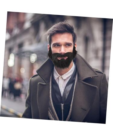 2pcs Fake Beard Party Supplies for Adults Halloween Decor Prom Decor Old Man Stick-on Mustache Fake Beard Costume Halloween - Buy Online on SooperMarket.com