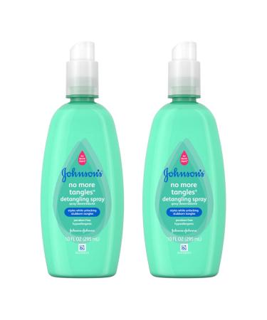 Johnson's No More Tangles Spray Detangler, 10 Ounce (Pack of 2) No More Tangles Spray Detangler 10 Fl Oz (Pack of 2)