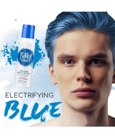 Punky Temporary Hair Color Spray in Bengal Blue - Non-Sticky, Non-Damaging Travel Size Dye for Instant Vivid Color - 3.5 oz - Buy Online on SooperMarket.com