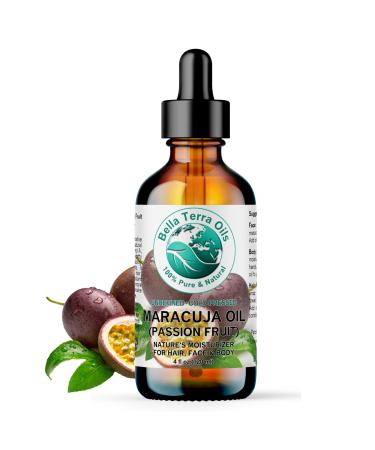 Bella Terra Oils - Maracuja Seed Oil 4 oz - Celebrate the Richness of Passion Fruit Packed with Vitamin A & Essential Fatty Acids Unveiling Supple Skin 4 Fl Oz (Pack of 1)
