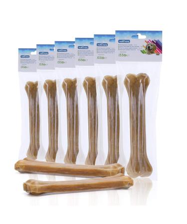 Nobleza - Dog Chew Bones 20CM x 6 Pieces 100% Natural Beef Hide Bones and Dog Bones for Large Dogs Dog Bones High Protein