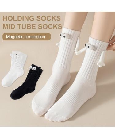 Magnetic Hand In Hand Socks - 6pcs Funny Couple Tube Socks Novelty Gift, White - Buy Online on SooperMarket.com