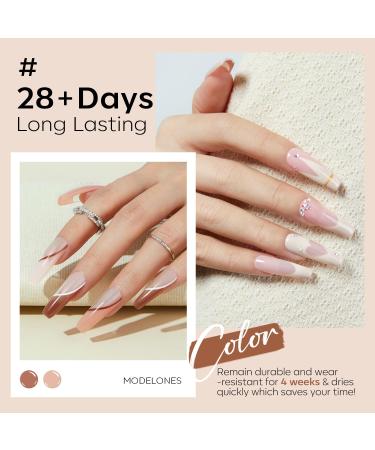 Modelones Nude Gel Nail Polish Set - 6 Colors for Manicure & Nail Art - Skin Tone Soak Off Gel Kit - Perfect Gift - Buy Online on SooperMarket.com