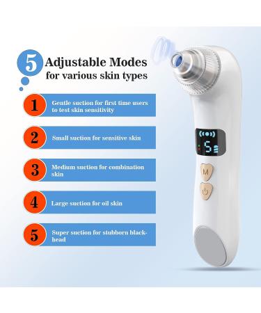 Hohotti Blackhead Remover Vacuum with Camera | USB Rechargeable Pore Vacuum for Face | 6 Suction Heads & 5 Modes | Acne Extractor Tool Kit - Buy Online on SooperMarket.com