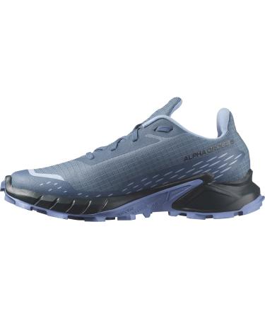 Salomon Women's Alphacross 5 Hiking Shoe 40 EU Bering Sea Carbon Blue Heron