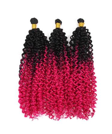 6 Packs Eunice Hair Water Wave Crochet Braids Hair Extensions 24 Roots/Pack Art Hair Synthetics Hair Disory Crochet Braids Red 2Tone Color Curly Hair 100 Gram/PC 35 cm (W-2)