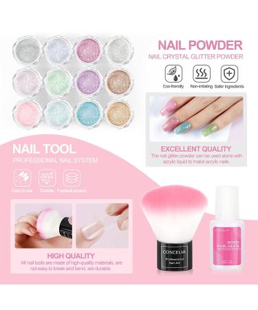 Complete Acrylic Nail Kit for Beginners - 27 Colors Glitter Powder, Monomer Liquid, Tips, Brush - Nail Art Supplies & Manicure Tools for Starter - RJ0176 - Buy Online on SooperMarket.com