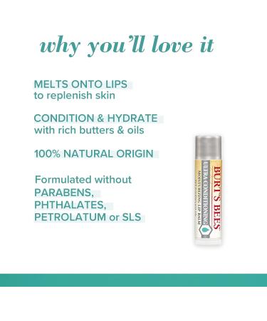 Burt's Bees Lip Balm Ultra Conditioning Intense Moisturising Lip Balm With Kokum & Shea Butters 4.25g Ultra Conditioning with Kokum Butter 4.25g (Pack of 1) - Buy Online on SooperMarket.com