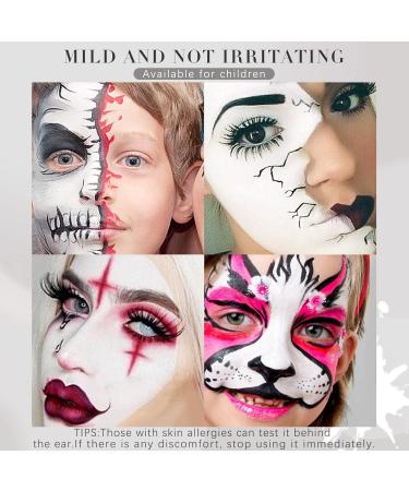 Clown White Face Paint Makeup Kit - Professional 100g Foundation Cream for Halloween & Special Effects - Includes Brush & Sponge - Buy Online on SooperMarket.com