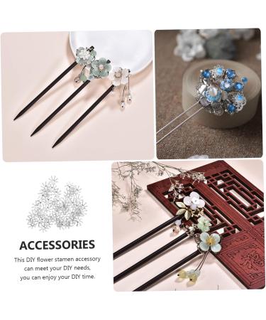 FOMIYES 100 Pcs Hairpin Accessories Applique Bride Flowers 1X1cmx2pcs Silverx2pcs - Buy Online on SooperMarket.com