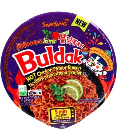 Samyang Buldak Noodles Hot Chicken Flavour Ramen Habanero Lime Big Bowl Cup 110g - Buy Online on SooperMarket.com
