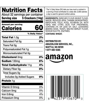 Happy Belly Original Saltine Crackers - 16 Ounce | Amazon Brand - Buy Online on SooperMarket.com