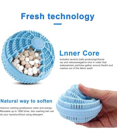 WELLXUNK Super Laundry Washing Ball All Natural Detergent Alternative Washing Balls for Washing Machine Eco Friendly Reusable 1000 Washes for Easy to Use Clean & Soften Clothes Wash Ball - Buy Online on SooperMarket.com