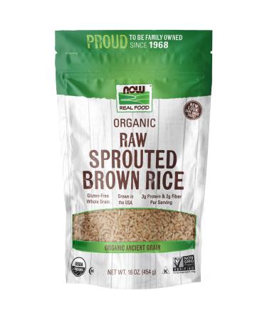 Now Foods Real Food Organic Sprouted Brown Rice Raw 16 oz (454 g)