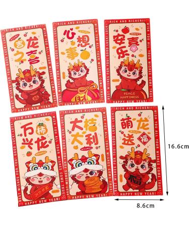 Generic 6X Red Envelopes for Chinese Lunar New Year Red Packets Best Wishes Gift from Hong Bao Lucky Money for Spring Festival Graduation Style C - Buy Online on SooperMarket.com