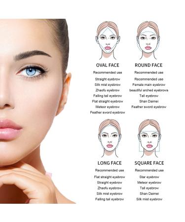 Dark Brown Eyebrow Stamp Stencil Kit - 10 Styles with 2 Brushes | Reusable Eyebrow Stencils - Buy Online on SooperMarket.com