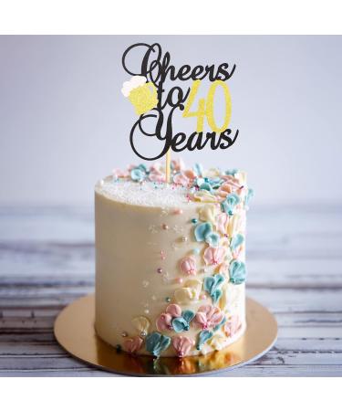 Arthsdite Cheers to 40 Years Cake Topper with Beer 40th Birthday Cake Picks Forty Years Old Birthday Party Decorations Supplies- Black Gold Glitter Black Gold 40 - Buy Online on SooperMarket.com