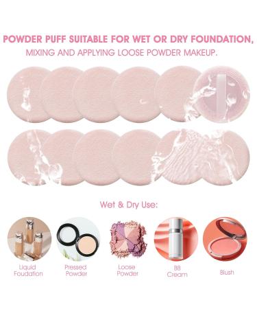 50 Soft Velour Makeup Powder Puffs - Perfect for Loose Setting & Pressed Powder | Cotton Face & Body Puff (Pink - Buy Online on SooperMarket.com