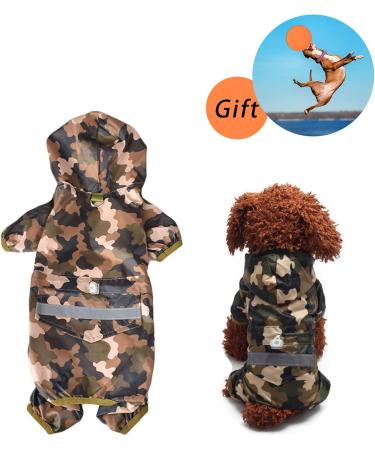 DKDDSSS Dog Waterproof Coat Dog Hooded Breathable Pet Lightweight Rain Jacket Dog Rain Poncho With Reflective Strip Harness Hole Four Legs For Small to Medium Dog Corgis Dachshund(L) - Buy Online on SooperMarket.com
