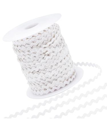GORGECRAFT 50Yard Rick Rack Trim Ribbon Wave Sewing Bending Fringe Trim 3.5mm for Sewing Flower Making Wedding Party Lace Ribbon Craft (White) White 3.5 mm 50yd