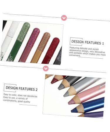 BELLIFFY 12pcs Pearlescent Eyeshadow Pencil Shimmer Eyeliner Waterproof Eyeshadow Glitter Crayons Wood - Buy Online on SooperMarket.com