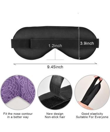 Haskirky Light Blocking Eye Mask - Breathable & Adjustable for Adults | Ideal for Travel, Yoga & Meditation - Purple Mandala Design - Buy Online on SooperMarket.com