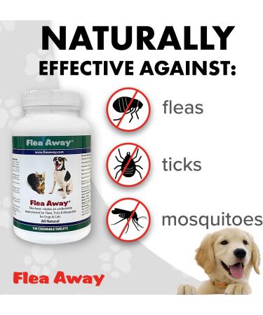 Natural Flea Away Repellent for Dogs and Cats - 100 Chewable Tablets - Buy Online on SooperMarket.com