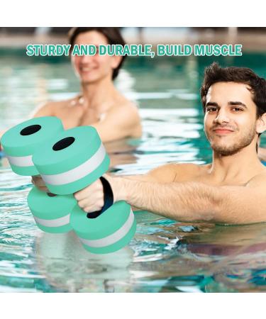 Timoo Aquatic Dumbbells Set - Pool Resistance Water Weights for Aerobics, High-Density EVA-Foam, Cyan (Set of 2) - Buy Online on SooperMarket.com