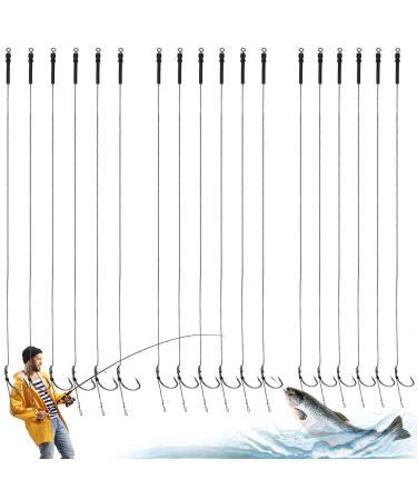 GZLCEU 18 pieces 6#/8#/10#stainless steel fishing hook carp hooks leader braided cord beautiful handmade carp and fishing accessories