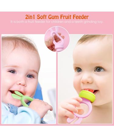 Baby Fresh Fruit Food Feeder Pacifier 2 Pack HAOBAOBEI Silicone Teething Toy for Babies 3-12 Months BPA-Free Baby Teether Teething Relief Infant Teething Toy with 4 Silicone Pouch (Green&Pink) Rabbit Series - Green &... - Buy Online on SooperMarket.com