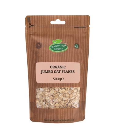 Organic Jumbo Oat Flakes 500g by Hatton Hill Organic - Free UK Delivery