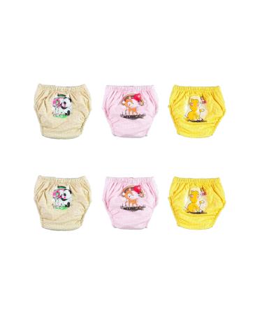 Ozyol Trainer trousers for droplet training 6 Pack - reusable learning diapers Baby underwear to get clean toilet training 100 little cuties