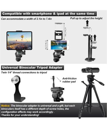 LCNCY Binocular Tripod Stand - Universal Lightweight Travel Video Tripod with Remote - Matte Black (Compatible with Camera, Phone, iPad, DSLR, GoPro, Spotting Scope, Telescope, Astronomy Binoculars) - Buy Online on SooperMarket.com