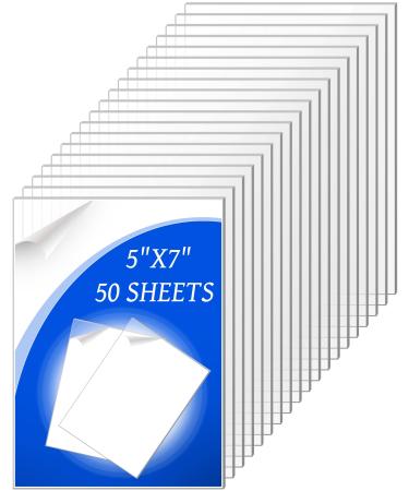 50 Pack 5 x 7 Inch Acrylic Sheets Clear Acrylic Sign Blank 1 mm Thick Acrylic Panel for Picture Frame Glass Replacement Art Crafts Projects Painting Acrylic Signs for Wedding Festival Party Office
