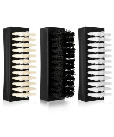 Amaxiu Hand Nail Brush for Cleaning Fingernails Durable Nylon Firm Stiff Scrub Bristles Nail Scrubber Brushes for Men Mechanics Gardeners Scrubbing under Fingers Foot Toes(3 Pack Black+Yellow+White)