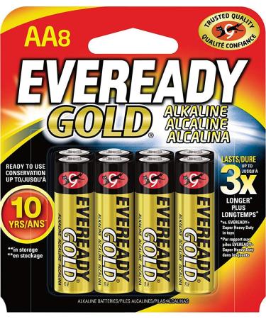 Energizer A91BP8 Alkaline Battery Eveready Gold AA 8/PK