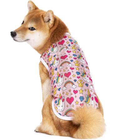 Cool Summer T-Shirt for Medium & Large Dogs | Breathable Pet Clothing with Sun Protection | Stylish Rainbow Vest Outfit - Buy Online on SooperMarket.com