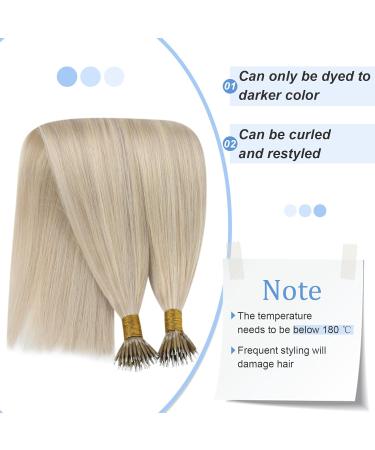 Youngsee Nano Ring Extensions | Real Hair Ash Blonde 35cm | Remy Hair 50g #18/613 | Quality Nano Hair Extensions - Buy Online on SooperMarket.com