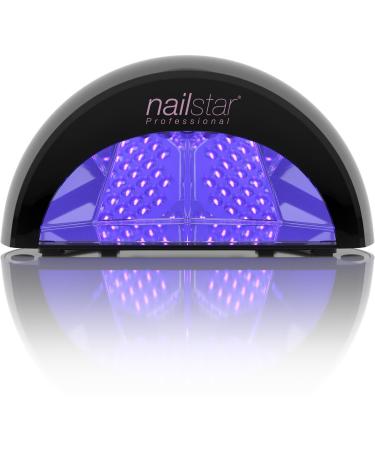 NailStar Professional LED Nail Lamp Dryer for UV Gel Polish Shellac Acrylic & More With Built-In Timers & Low Heat Emission 3x Faster than UV Lamp Curing - Black