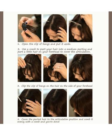 2PCS Curved Wispy Bangs Hair Clip Extensions - Natural Black - Buy Online on SooperMarket.com