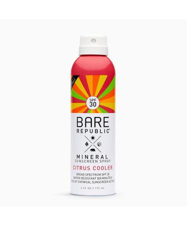Bare Republic Mineral Sunscreen & Sunblock Spray with Zinc Oxide Broad Spectrum SPF 30 Citrus Cooler 6 Fl Oz Packaging May Vary