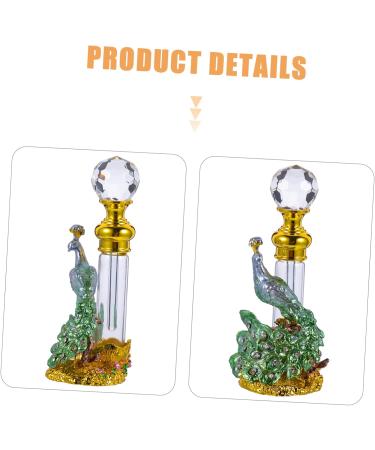 Angoily Perfume Bottle Essential Oil Bottle Glass Vintage Travel Vial 14x4x3cm Green - Buy Online on SooperMarket.com
