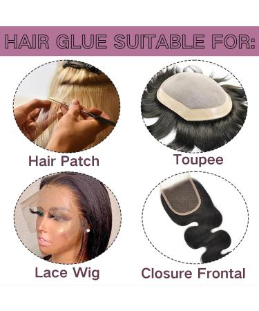 Wig Glue Lace Front Waterproof Lace Wig Glue Strong Hold Invisible Bonding Adhesive Hair Glue for Wigs Latex-Free and Oil-Resistant Wig Adhesive Glue Pro Hair Extension Glue - Buy Online on SooperMarket.com