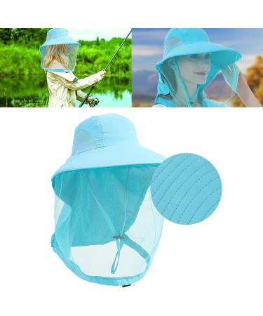 DRYIC Mosquito Head Net Mesh Hat - Extra Fine Holes Insect Netting Bug Face Shield Sun Protection Bug Bee Keeper Outdoor Fishing Hiking Camping Gardening Blue - Buy Online on SooperMarket.com